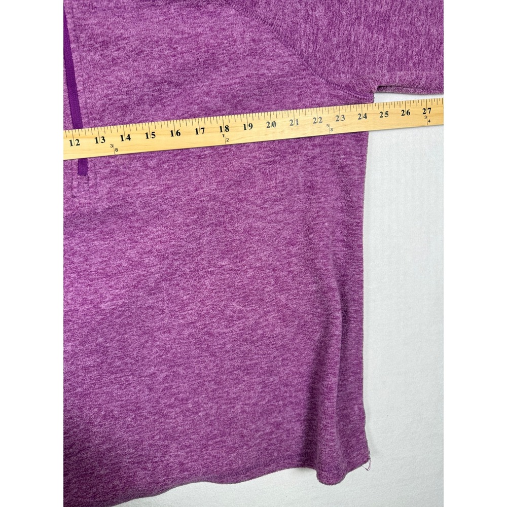 Eddie Bauer Womens 2XL Purple Heathered Quarter Zip Fleece Pullover Sweater - Picture 5 of 8